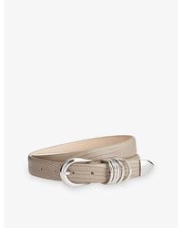 DEHANCHE - Hollyhock Lizard Embossed Leather Belt - Lyst