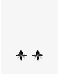 Shaun Leane - Orchid Large Flower 925 Sterling And Diamond Stud Earrings - Lyst