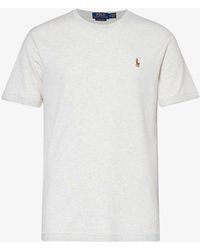 Polo Ralph Lauren - Logo-embroidered Slim-fit Cotton-jersey T-shirt X - Lyst