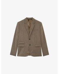 The Kooples - Notched-Lapel Regular-Fit Striped Wool Jacket - Lyst