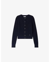 Sandro - Cropped Textured Knitted Cardigan - Lyst