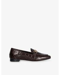 Dune - Grained Wide-Fit Leather Loafers - Lyst