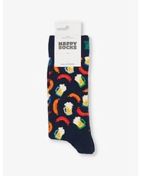 Happy Socks - Beer And Sausage Stretch-Cotton Blend Socks - Lyst