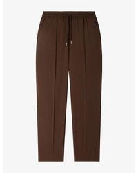 Sandro - Drawstring Elasticated-Waist Stretch Wool-Blend Trousers - Lyst