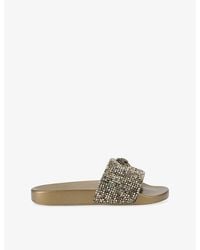 Kurt Geiger - Meena Eagle Crystal-Embellished Rubber Slides - Lyst