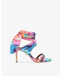 Kurt Geiger - Scarf Wrap Woven Heeled Sandals - Lyst
