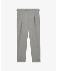 Reiss - Complex Side-Adjuster Tapered-Leg Woven Trousers - Lyst