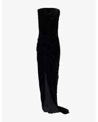 Rick Owens - Strutter Draped Velvet Maxi Dress - Lyst