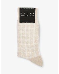 FALKE - Modern Tailor Check-pattern Cotton-blend Socks - Lyst