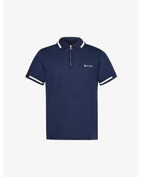 Belstaff - Branded-print Short-sleeved Cotton-jersey Polo Shirt X - Lyst