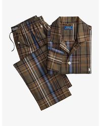 Polo Ralph Lauren - Checked Embroidered-Logo Cotton Pyjama Set - Lyst