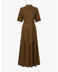ME+EM - Wide-Leg Cropped Linen-Blend Jumpsuit - Lyst