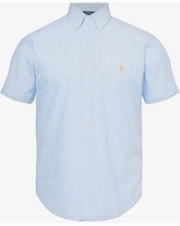 Polo Ralph Lauren - Logo-embroidered Regular-fit Cotton-seersucker Shirt - Lyst