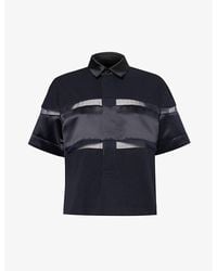 Sacai - Vy Rugby Contrast-panel Cotton Top - Lyst