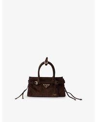 Prada - Bonnie Suede Mini Top-Handle Bag - Lyst