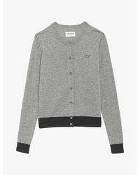 Zadig & Voltaire - Missya Logo-Embroidered Cashmere Cardigan - Lyst