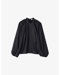 JOSEPH - Cave High-Neck Satin Blouse - Lyst