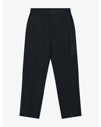 BOGGI - Straight Elasticated-Waist Stretch Cotton-Blend Trousers - Lyst