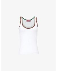 Gucci - Web Detail Cotton Tank Top - Lyst