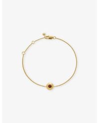 Monica Vinader - July Birthstone 18Ct-Plated Vermeil Sterling- And Ruby Bracelet - Lyst