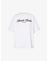 4th & Reckless - Fourth Studio Brand-embroidered Cotton-jersey T-shirt - Lyst