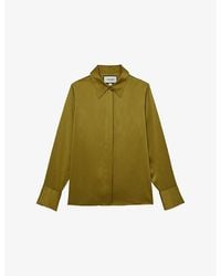Reiss - Ameira Concealed-Placket Long-Sleeve Silk Shirt - Lyst