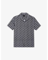 Ted Baker - Geometric-print Short-sleeve Woven-blend Shirt - Lyst