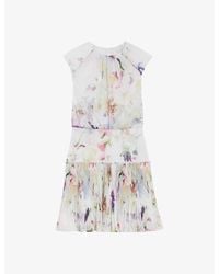 Ted Baker - Saintly Floral-print Sleeveless Woven Mini Dress - Lyst