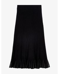Maje - Pleated Peplum-Hem Knitted Midi Skirt - Lyst