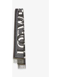 Loewe - Logo-intarsia Wool And Cashmere-blend Scarf - Lyst