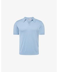 John Smedley - Noah Sea Island Open-Collar Cotton Polo Top - Lyst