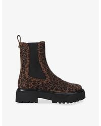 Kurt Geiger - Perfection Leopard-Print Suede Ankle Boots - Lyst