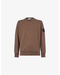 Stone Island - Brand-Badge Crew-Neck Cotton-Jersey Sweatshirt - Lyst