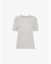 Whistles - Rosa Double-Trim Regular-Fit Striped Cotton T-Shirt - Lyst