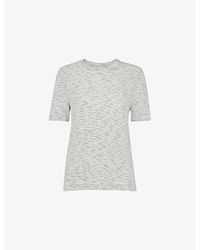 Whistles - Rosa Double-Trim Regular-Fit Striped Cotton T-Shirt - Lyst