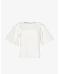 Weekend by Maxmara - Livorno Embroidered-sleeve Cotton-jersey T-shirt - Lyst