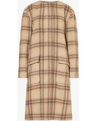Isabel Marant - Emeline Check-print Wool-blend Coat - Lyst