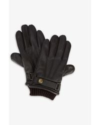 Dents Henley Men's Warm Lined Touchscreen Leather Gloves 