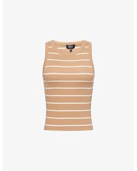 ME+EM - Regular-Fit Striped Stretch-Cotton Jersey Top - Lyst