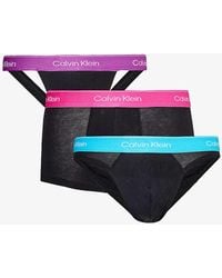 Calvin Klein - Branded-waistband Mid-rise Pack Of Three Stretch-cotton Underwear Xx - Lyst