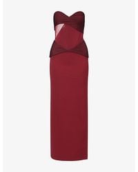 Nensi Dojaka - Strapless Panelled Stretch-Woven Midi Dress - Lyst