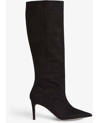 LK Bennett - Astrid Pointed-toe Suede Heeled Knee-high Boots - Lyst