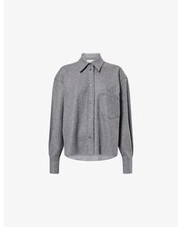 Victoria Beckham - Cropped Long-Sleeves Wool And Cashmere Shirt - Lyst