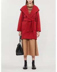 Max Mara Rialto Hooded Camel Hair Coat - Black