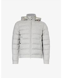 Eleventy - Funnel-neck Regular-fit Wool And Cashmere-blend Hooded Down-jacket - Lyst
