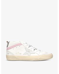 Golden Goose - Mid Star 11115 Glitter-embellished Leather Mid-top Trainers - Lyst