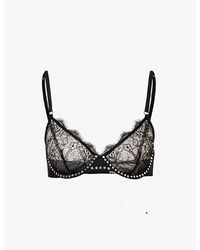 Love Stories - Romeo Floral-embroidered Stretch Recycled-polyamide Bra - Lyst