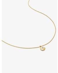 Monica Vinader - April Birthstone 18Ct-Plated Vermeil Sterling- And Diamond Pendant Necklace - Lyst