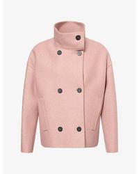 Harris Wharf London - Cropped Funnel-Neck Wool Jacket - Lyst