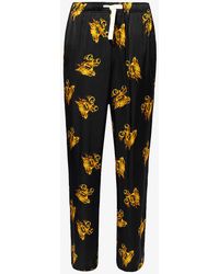 Palm Angels - Burning Brand-print Relaxed-fit Satin Trousers - Lyst
